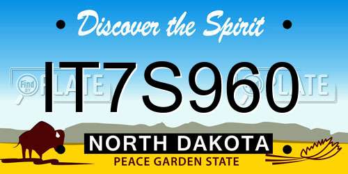 IT7S960 North Dakota License Plate