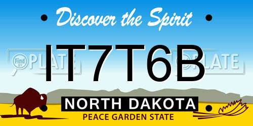 IT7T6B North Dakota License Plate