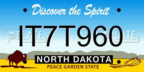IT7T960 North Dakota License Plate
