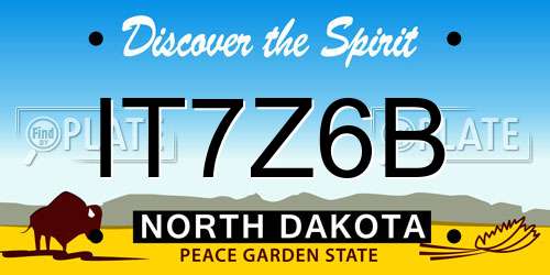 IT7Z6B North Dakota License Plate
