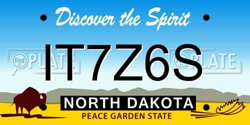 IT7Z6S North Dakota License Plate