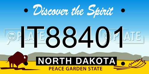 IT88401 North Dakota License Plate