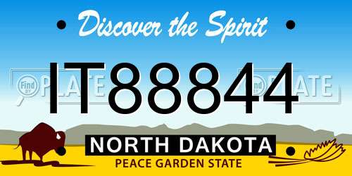 IT88844 North Dakota License Plate