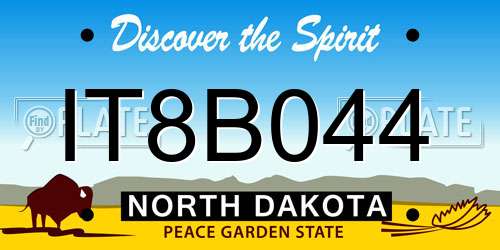 IT8B044 North Dakota License Plate