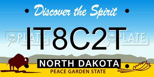 IT8C2T North Dakota License Plate