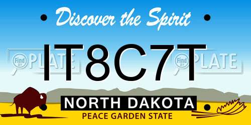 IT8C7T North Dakota License Plate