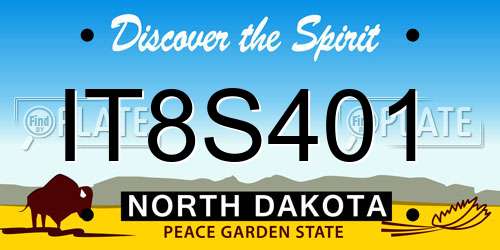 IT8S401 North Dakota License Plate