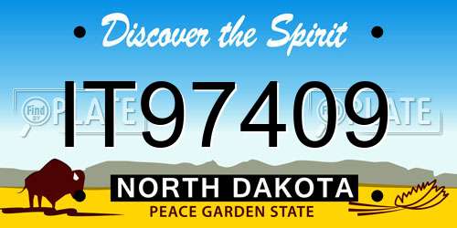 IT97409 North Dakota License Plate