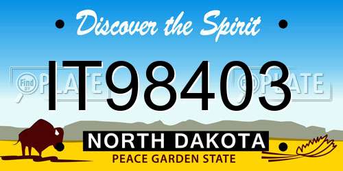 IT98403 North Dakota License Plate