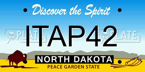 ITAP42 North Dakota License Plate