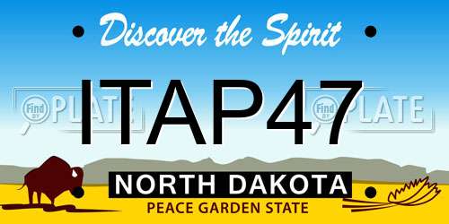 ITAP47 North Dakota License Plate