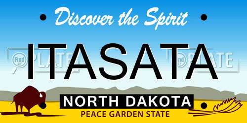 ITASATA North Dakota License Plate