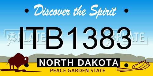 ITB1383 North Dakota License Plate