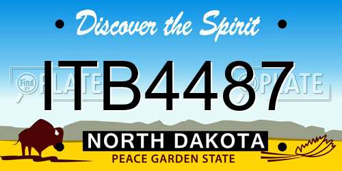 ITB4487 North Dakota License Plate