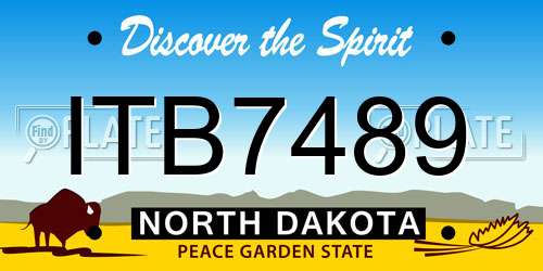 ITB7489 North Dakota License Plate
