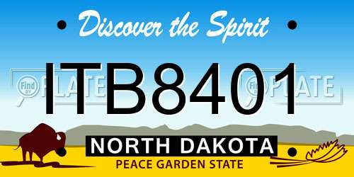 ITB8401 North Dakota License Plate