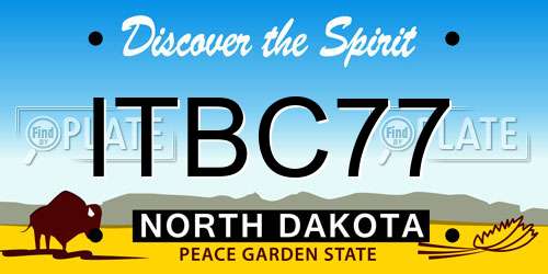 ITBC77 North Dakota License Plate