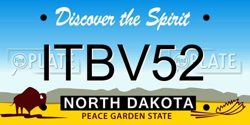 ITBV52 North Dakota License Plate