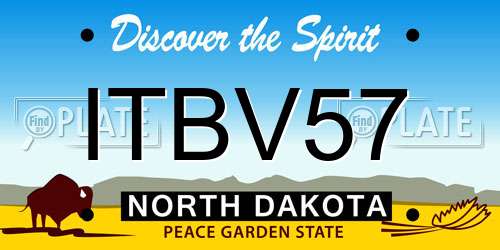 ITBV57 North Dakota License Plate