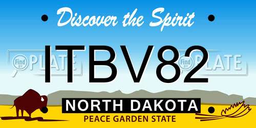 ITBV82 North Dakota License Plate