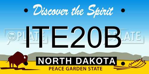 ITE20B North Dakota License Plate