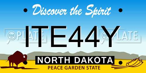 ITE44Y North Dakota License Plate