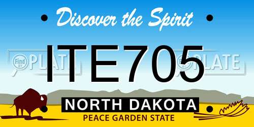 ITE705 North Dakota License Plate