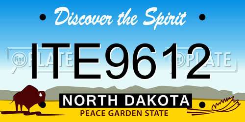 ITE9612 North Dakota License Plate