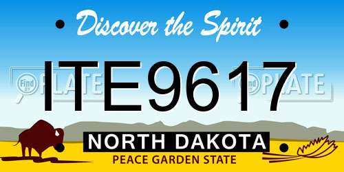 ITE9617 North Dakota License Plate