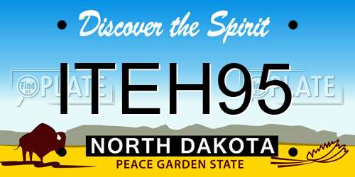 ITEH95 North Dakota License Plate