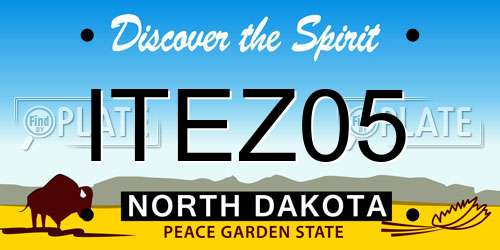 ITEZ05 North Dakota License Plate