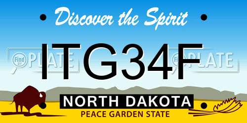 ITG34F North Dakota License Plate