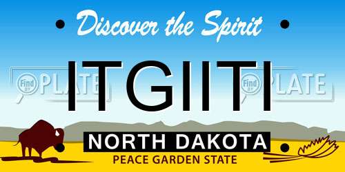 ITGIITI North Dakota License Plate