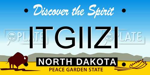 ITGIIZI North Dakota License Plate