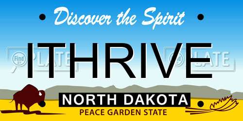 ITHRIVE North Dakota License Plate