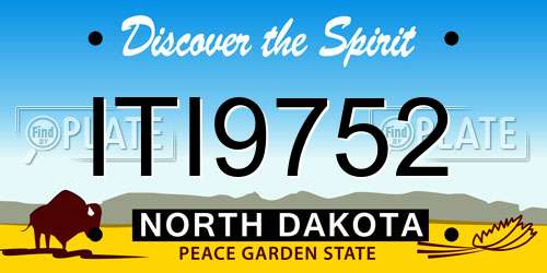 ITI9752 North Dakota License Plate