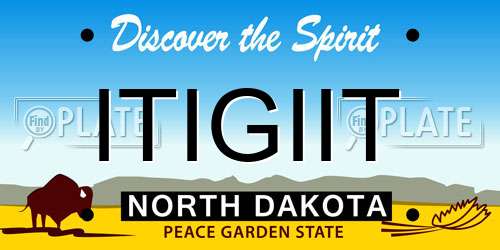 ITIGIIT North Dakota License Plate
