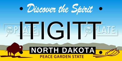 ITIGITT North Dakota License Plate
