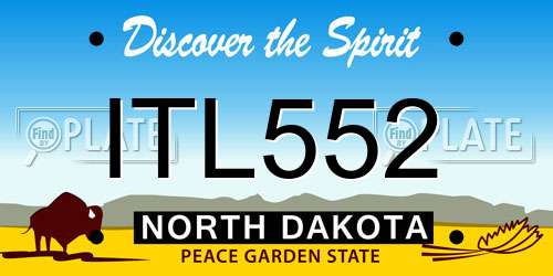 ITL552 North Dakota License Plate