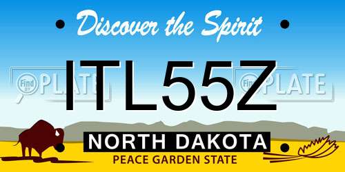ITL55Z North Dakota License Plate