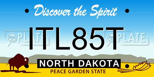 ITL85T North Dakota License Plate