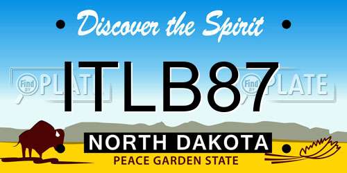 ITLB87 North Dakota License Plate