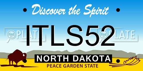 ITLS52 North Dakota License Plate