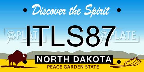 ITLS87 North Dakota License Plate