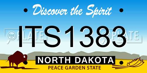 ITS1383 North Dakota License Plate