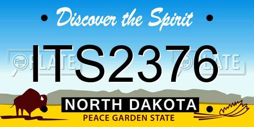 ITS2376 North Dakota License Plate