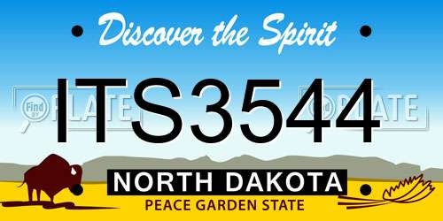ITS3544 North Dakota License Plate