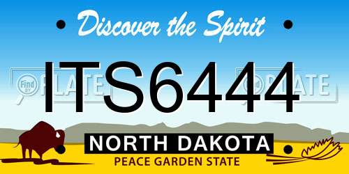 ITS6444 North Dakota License Plate