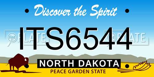 ITS6544 North Dakota License Plate