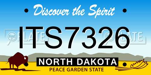 ITS7326 North Dakota License Plate